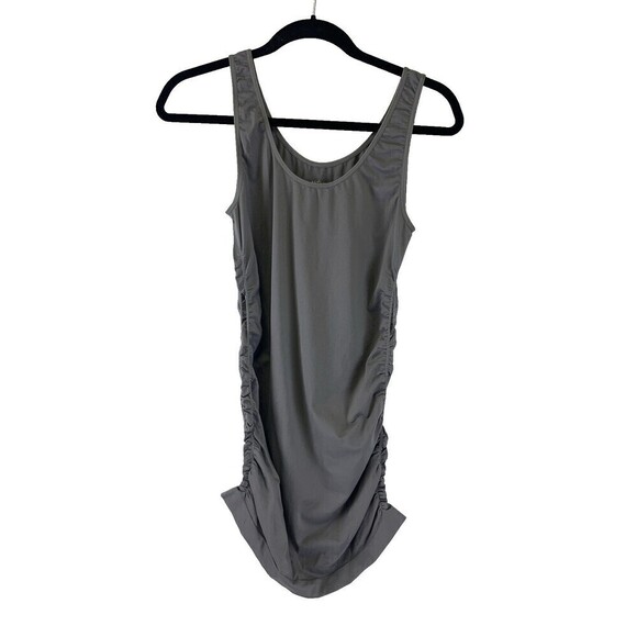 Hofish Seamless Side Ruched Maturity Tank Top Wide Straps Stretch Gray Medium - Picture 1 of 7